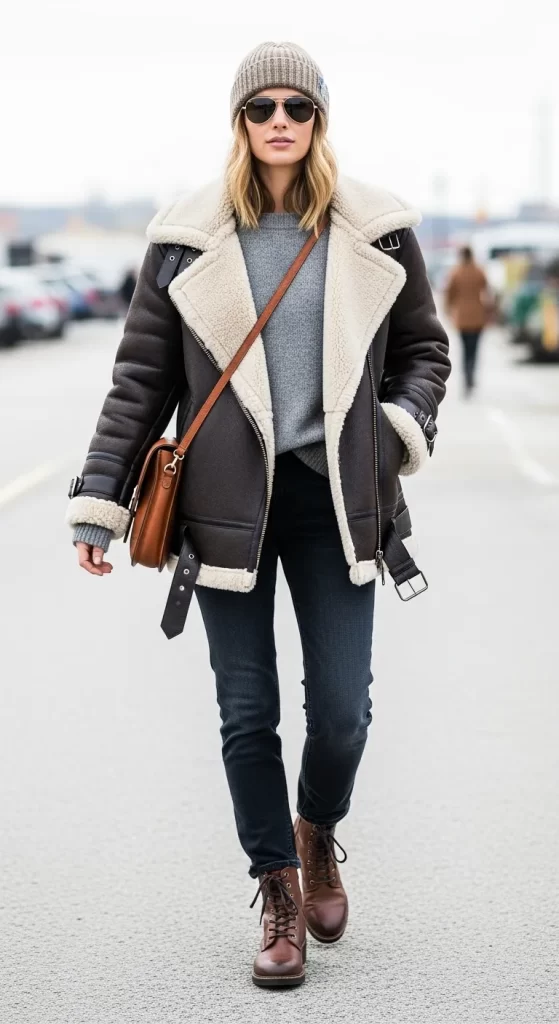 The Rugged Shearling Aviator The Rugged Shearling Aviator
