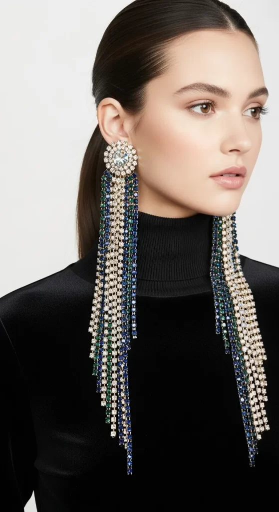 The Cascading Crystal Earrings