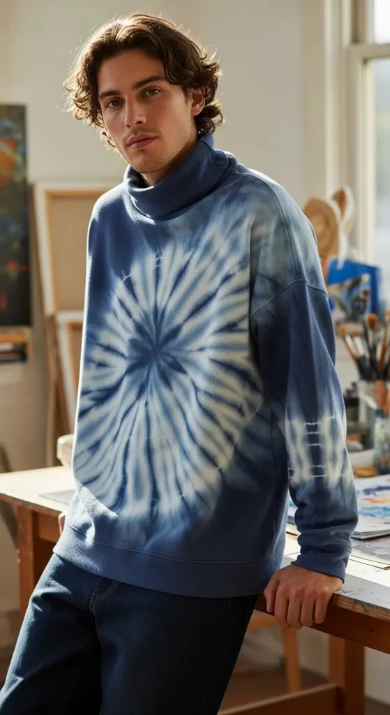 The Artistic Tie-Dye Turtleneck