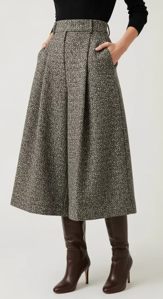  The Textured A-Line Skirt