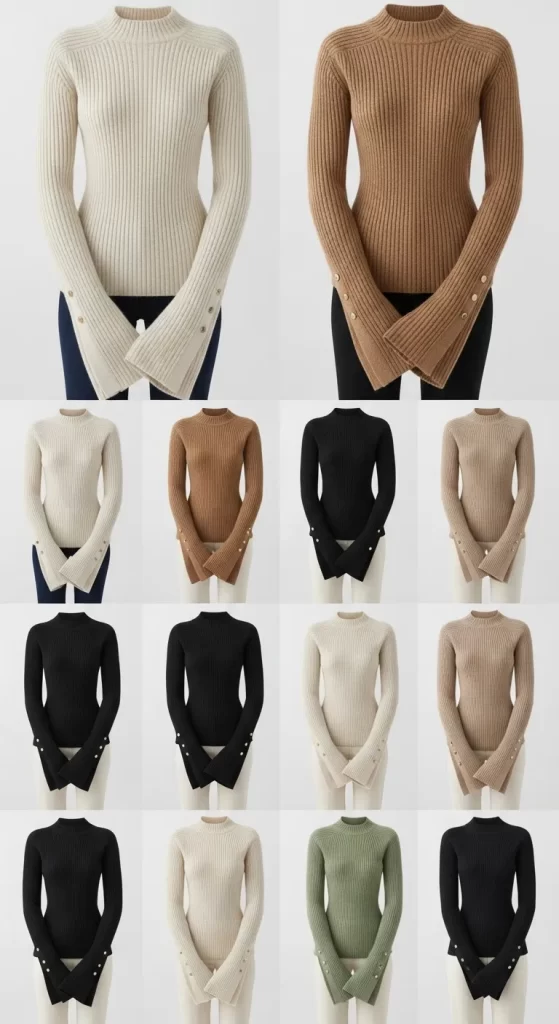 The Button-Cuff Ribbed Knit