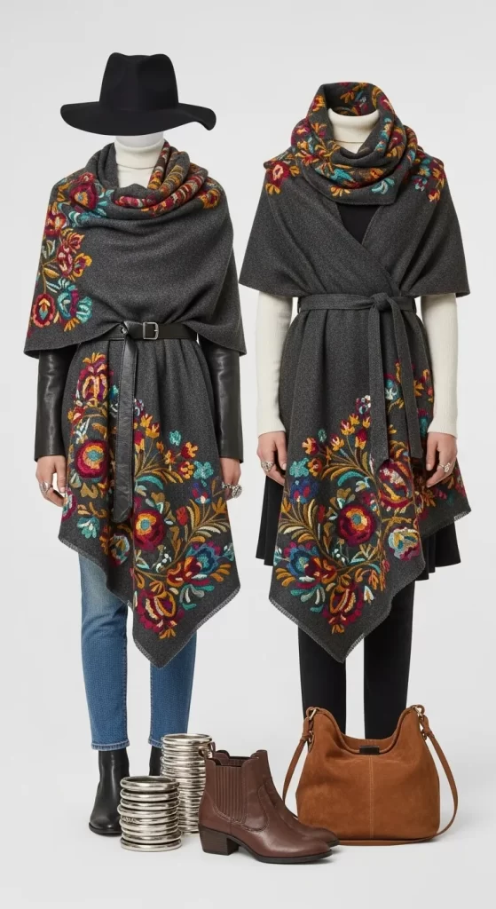  The Artisan-Embroidered Wool Shawl