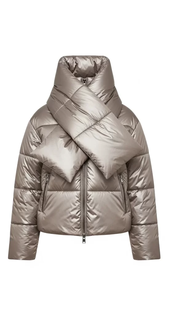 The Metallic Scarf Puffer The Metallic Scarf Puffer