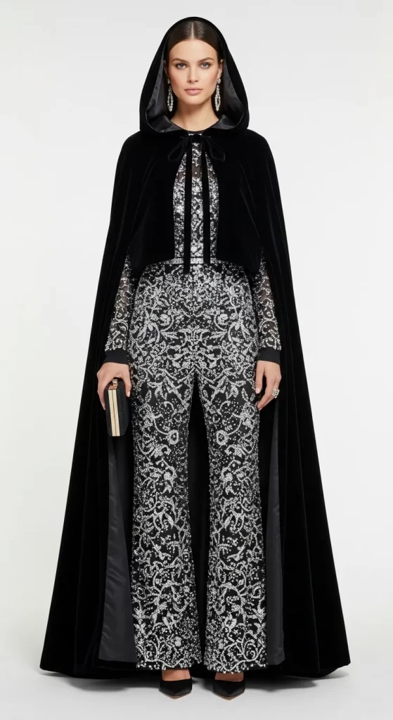  The Midnight Gala Velvet Cape