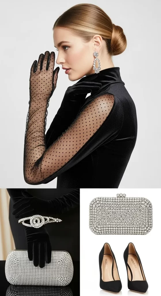 The Sheer Polka-Dot Evening Gloves