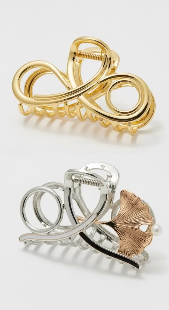 The Sculptural Metallic Hair Claw