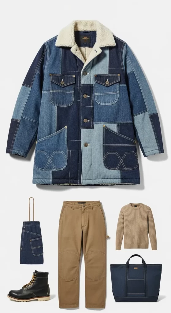  The Patchwork Denim Chore Coat