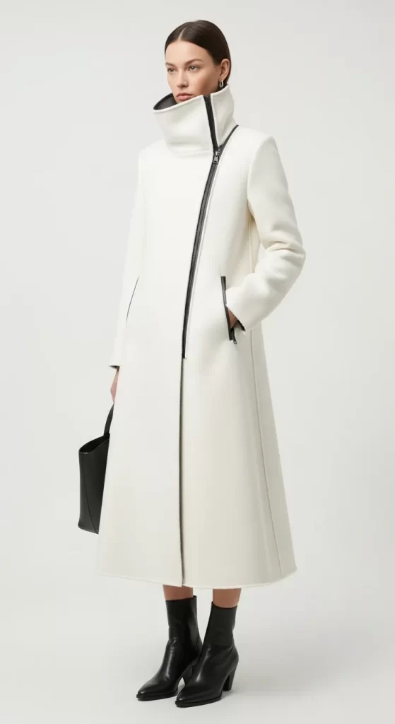 The Architectural Funnel-Neck Coat