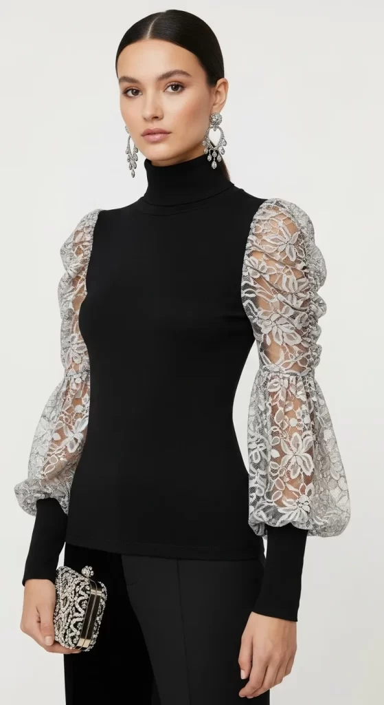  The Romantic Lace-Sleeve Top