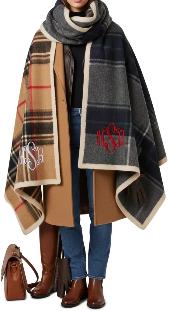 The Personalized Plaid Blanket Shawl