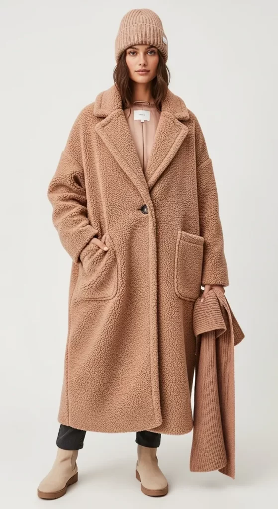 The Single-Breasted Sherpa Coat