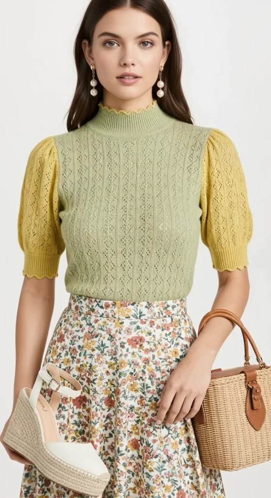  The Sweet Scalloped Puff-Sleeve Top