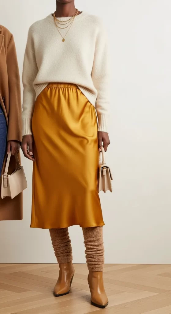 The Golden Glow Slip Skirt The Golden Glow Slip Skirt